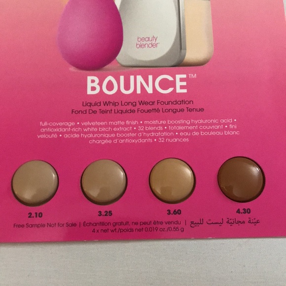 ⚡️FINAL PRICE⚡️ Beauty Blender Bounce Foundation Sample Card - Picture 2 of 5
